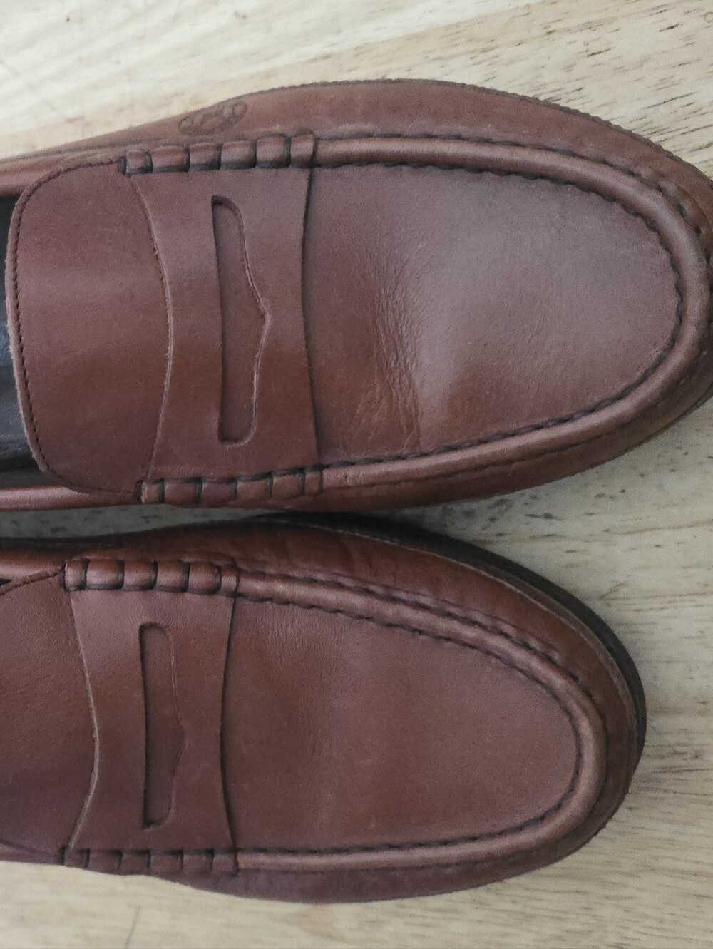 Mephisto Brown Leather Penny Loafers - Men's Slip-On. Made in Portugal